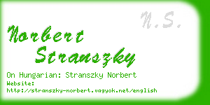 norbert stranszky business card
